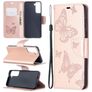 Mobigear Butterfly Samsung Galaxy S21 Hülle Klapphülle Geldbörse - Roségold