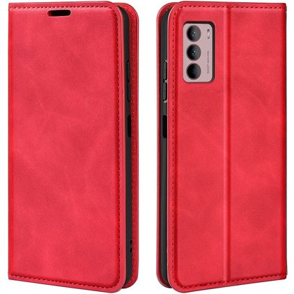 Mobigear Retro Slim Motorola Moto G42 Hülle Klapphülle Geldbörse - Rot