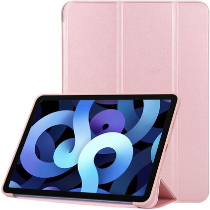 Mobigear Tri-Fold Gel iPad Air 4 (2020) Hülle TPU,Kunstleder Klapphülle - Roségold