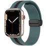 Mobigear Stripe Mag Silikon Apple Watch Armband Magnetverschluss - 49/46/45/44 mm - Schwarz / Grün