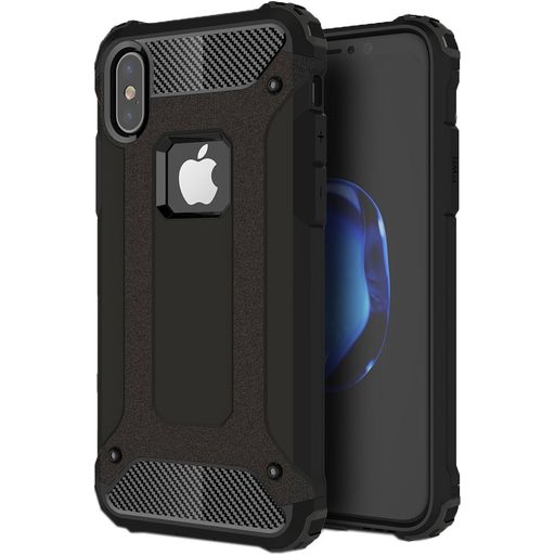 Mobigear Outdoor iPhone XS Hülle Hardcase Backcover Stoßfest - Schwarz