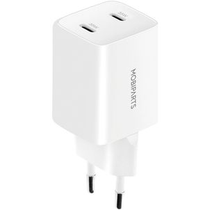 Mobiparts GaN Dual USB-C Ladegerät Power Delivery 35W - Weiß
