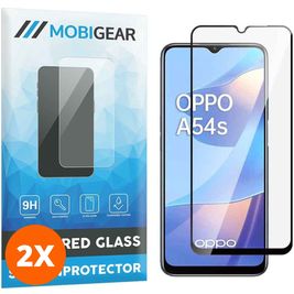 Mobigear Premium OPPO A54s Panzerglas Gehärtetes Glas Displayschutz - Hüllenfreundlich - Schwarz (2er Pack)