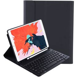 Mobigear Keys iPad Air 5 (2022) Hülle QWERTY Bluetooth Tastatur Klapphülle + Stifthalter - Schwarz