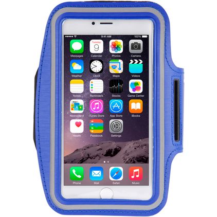 Mobigear Handyhalterung Joggen iPhone 7 Plus Sporthülle Neopren Sportarmband - Dunkelblau