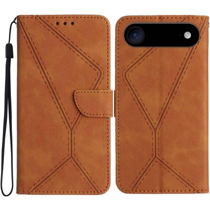 Mobigear Stitch iPhone Air Klapphülle Portemonnaie - Braun