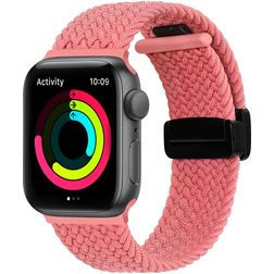 Mobigear Braided Mag Nylon Apple Watch Armband Magnetverschluss - 49/46/45/44 mm - Pink