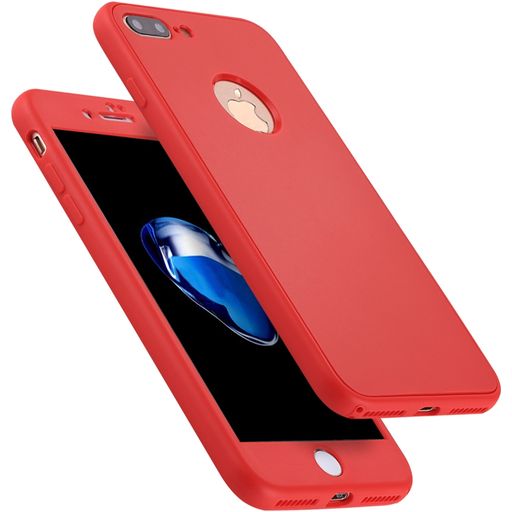 Mobigear FlexGuard iPhone 8 Plus Hülle Flexibles TPU Backcover - Rot