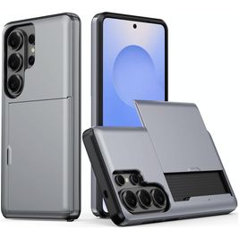 Mobigear Card Samsung Galaxy S26 Ultra Hülle Hardcase Backcover Stoßfest mit Kartenhalter - Grau