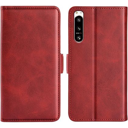 Mobigear Slim Magnet Sony Xperia 5 IV Hülle Klapphülle Geldbörse - Rot