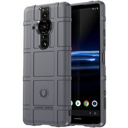 Mobigear Rugged Shield Sony Xperia Pro-I Hülle Flexibles TPU Backcover Stoßfest - Grau