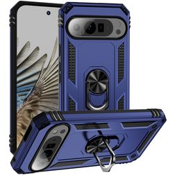 Mobigear Armor Ring Google Pixel 9 Pro XL Hardcase Backcover Shockproof mit Ringhalter - Blau