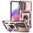 Mobigear Armor Ring Cam Slide Samsung Galaxy A54 Hülle Hardcase Backcover Stoßfest mit Ringhalter und Kamera Slider - Roségold