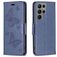 Mobigear Butterfly Samsung Galaxy S23 Ultra Hülle Klapphülle Geldbörse - Blau