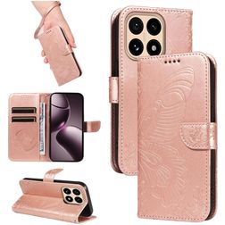 Mobigear Butterfly Xiaomi 15T Hülle Klapphülle Geldbörse - Roségold