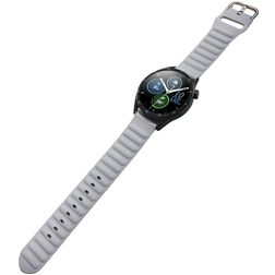 Mobigear Bumpy Silikon Smartwatch Armband Dornschließe - 20-mm-Universalanschluss - Grau