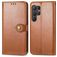 Mobigear Snap Button Samsung Galaxy S25 Plus Hülle Klapphülle Geldbörse - Braun
