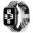 Mobigear Braided Nylon Apple Watch Armband Klappschließe - 49/46/45/44 mm - Schwarz / Weiß