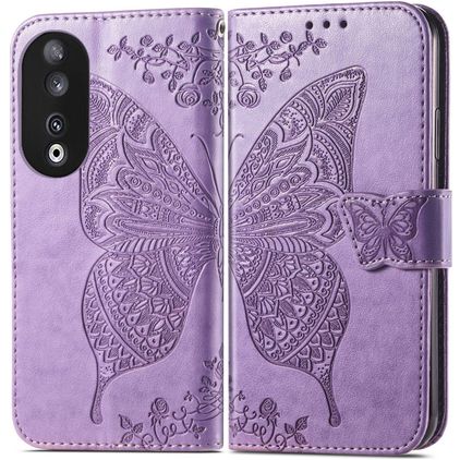 Mobigear Butterfly HONOR 90 Hülle Klapphülle Geldbörse - Lila