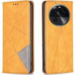 Mobigear Rhombus Slim OPPO Find X6 Hülle Klapphülle - Cognac