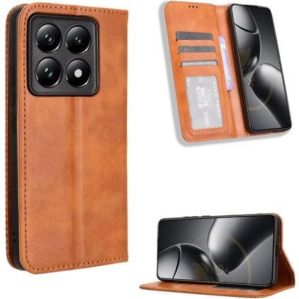 Mobigear Sensation Xiaomi 14T Hülle Klapphülle Geldbörse - Braun