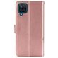 Mobigear Clover Samsung Galaxy A12 Hülle Klapphülle Geldbörse - Roségold
