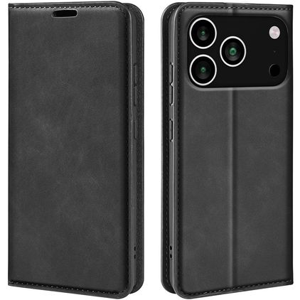 Mobigear Retro Slim iPhone 18 Pro Max Hülle Klapphülle Geldbörse - Schwarz