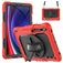 Mobigear SureGrip Xtreme Samsung Galaxy Tab S9 FE Hülle Kunststoff,Silikon Backcover + Stifthalter + Schulterträger + Ständer - Rot