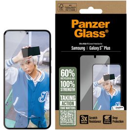 PanzerGlass Ultra-Wide Fit Samsung Galaxy S25 Plus Gehärtetes Glas Displayschutz - Hüllenfreundlich