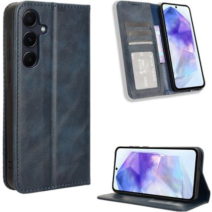 Mobigear Sensation Samsung Galaxy A35 Hülle Klapphülle Geldbörse - Blau