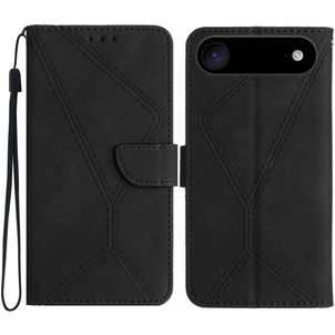 Mobigear Stitch iPhone Air Hülle Klapphülle Geldbörse - Schwarz