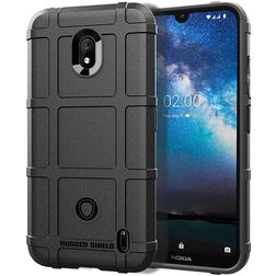 Mobigear Rugged Shield Nokia 2.2 Hülle Flexibles TPU Backcover Stoßfest - Schwarz