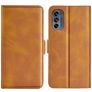 Mobigear Slim Magnet Motorola Moto G62 Hülle Klapphülle Geldbörse - Cognac