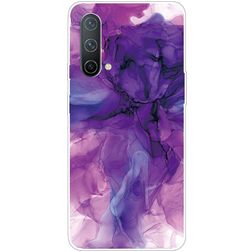 Mobigear Marble OnePlus Nord CE Hülle Flexibles TPU Backcover - Lila