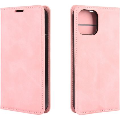 Mobigear Retro Slim iPhone 12 Pro Klapphülle Portemonnaie - Pink