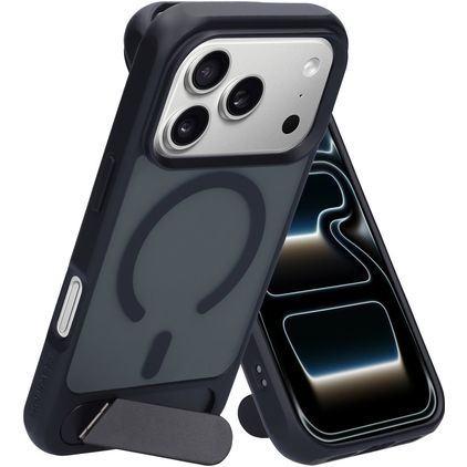 Mobiparts Hardcover iPhone 17 Pro MagSafe Hülle Hardcase Backcover mit Ständer - Satin Black