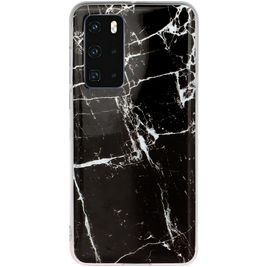 Mobigear Marble Huawei P40 Hülle Flexibles TPU Backcover - Schwarz