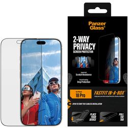 PanzerGlass 2-Way Privacy iPhone 18 Pro Panzerglas Displayschutz - Hüllenfreundlich + Montagerahmen - Schwarz