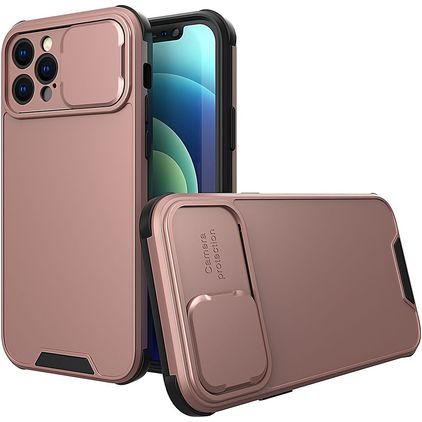 Mobigear Cam Slide iPhone 14 Hardcase Backcover mit Kamera-Slider - Roségold