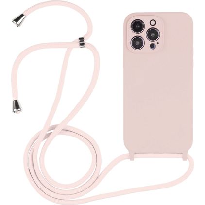 Mobigear Lanyard iPhone 14 Pro Max Silikon Handykette - Sand Pink
