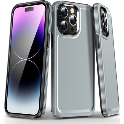 Mobigear Slim Armor iPhone 15 Pro Max Hülle Hardcase Backcover Stoßfest - Grau