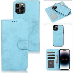 Mobigear Wallet iPhone 15 Pro Hülle Abnehmbare 2in1 Klapphülle Geldbörse - Blau
