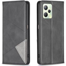 Mobigear Rhombus Slim Realme C35 Hülle Klapphülle - Schwarz