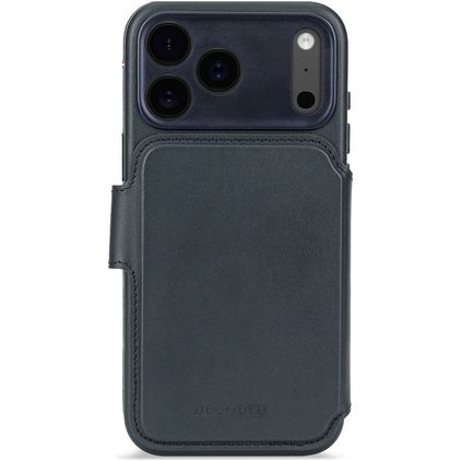 Decoded Detachable Wallet iPhone 17 Pro MagSafe Hülle Echtes Leder Abnehmbare 2in1 Klapphülle Geldbörse - Navy Shadow