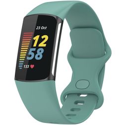 Mobigear Sport Dual Silikon Fitbit Charge 5 Armband Pin-and-Tuck-Verschluss - Grün