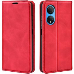 Mobigear Retro Slim HONOR X7 Hülle Klapphülle Geldbörse - Rot