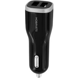 Mobiparts Car Charger Dual USB USB-C 24W 4.8A - Schwarz