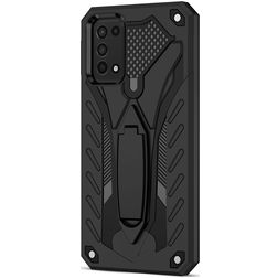 Mobigear Armor Stand Samsung Galaxy A03s Hülle Hardcase Backcover Stoßfest mit Ständer - Schwarz
