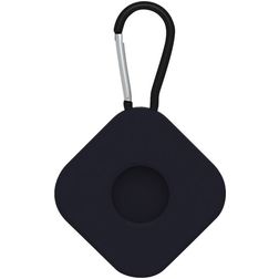 Mobigear Square Key Apple AirTag Hülle Flexibles Silikon Schlüsselanhänger - Schwarz