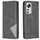 Mobigear Rhombus slim Xiaomi 12 Lite Hülle Klapphülle - Schwarz